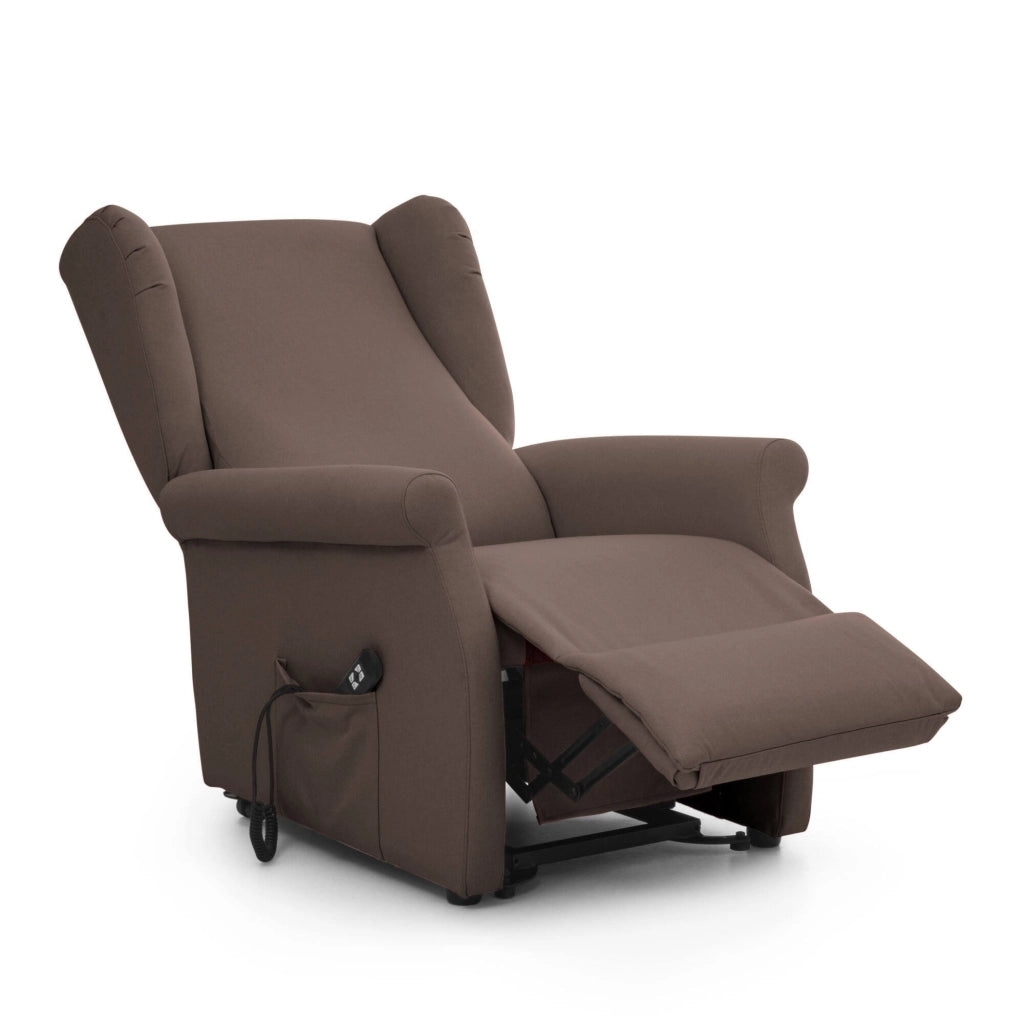 Poltroncina Treia, Poltrona Sfoderabile Made in Italy, 75x84x107h cm Marrone