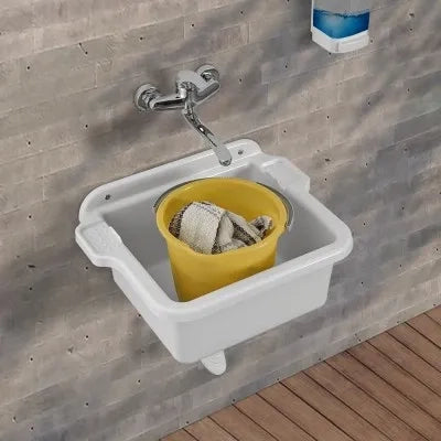 Pilozzo sospeso in resina 58x45 con kit di scarico e fissaggi inclusi