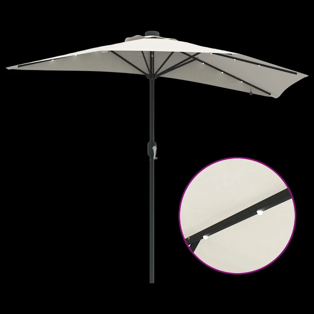 vidaXL Ombrello da giardino Sabbia 294 x 150 x 223 cm Tessuto