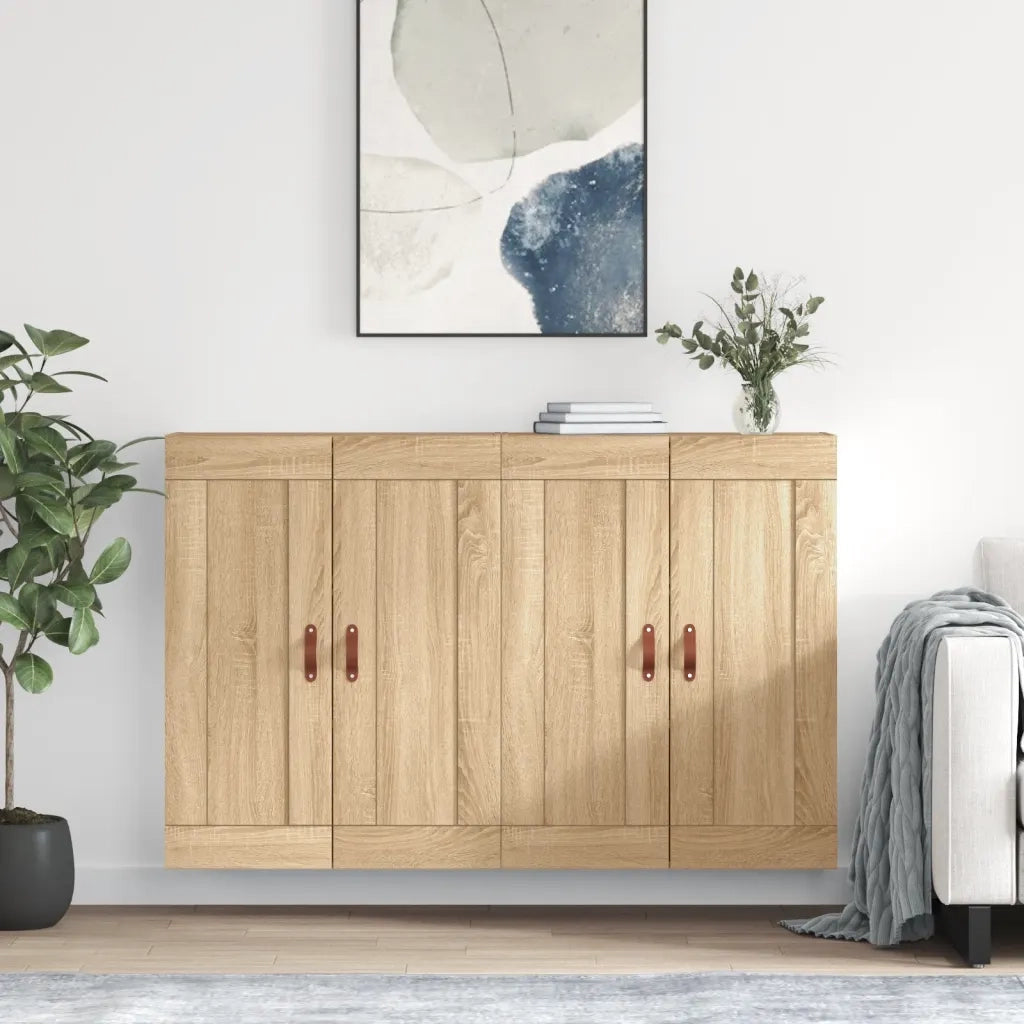 Armadietti a Parete 2 pz Rovere Sonoma in Legno Multistrato 3197996