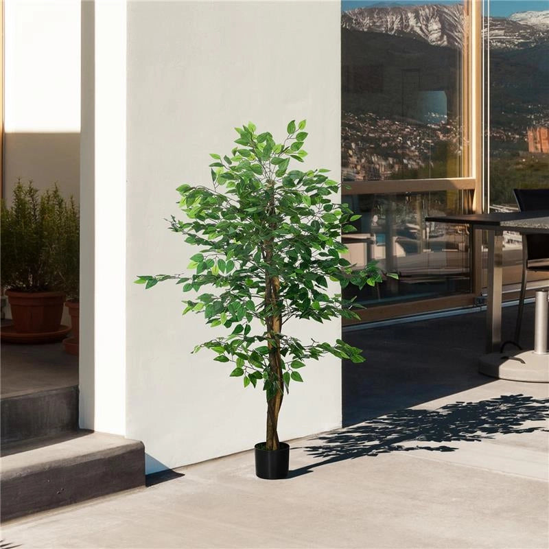 PIANTA ARTIFICIALE DI FICUS ALTA 150CM PER INTERNO ED ESTERNO CON VASO INCLUSO