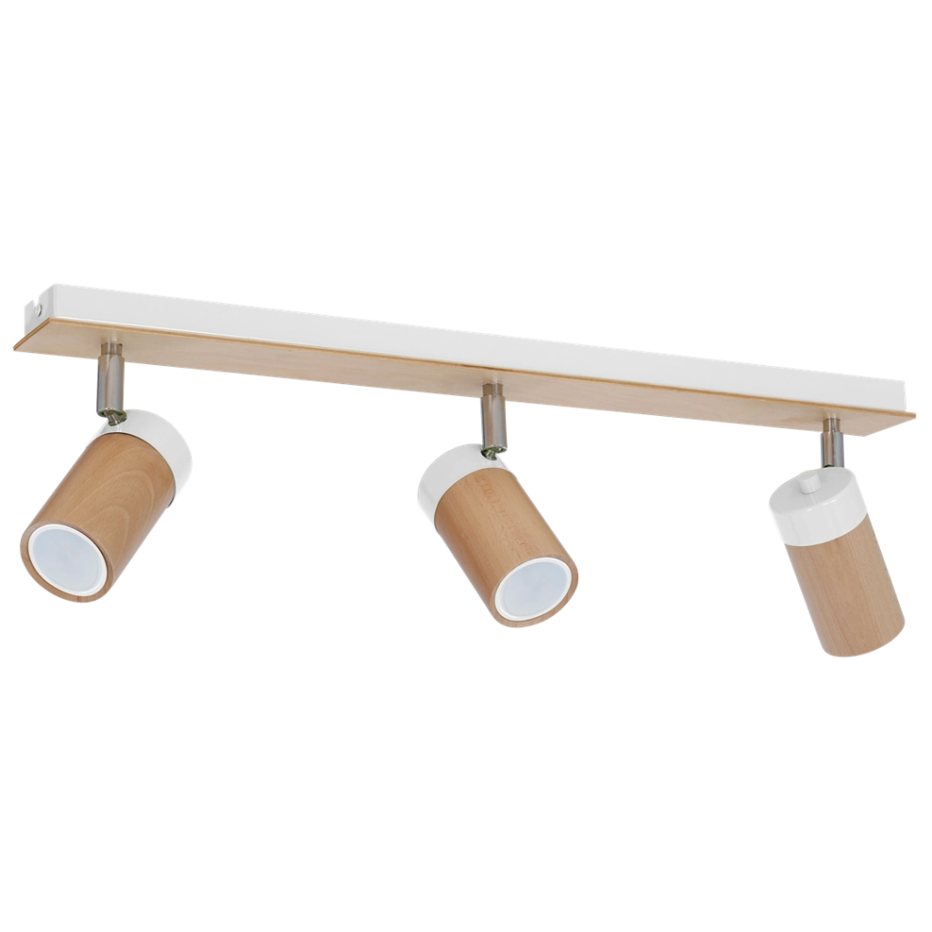 Plafoniera Milagro Baron 3xGU10 legno bianco marrone moderna