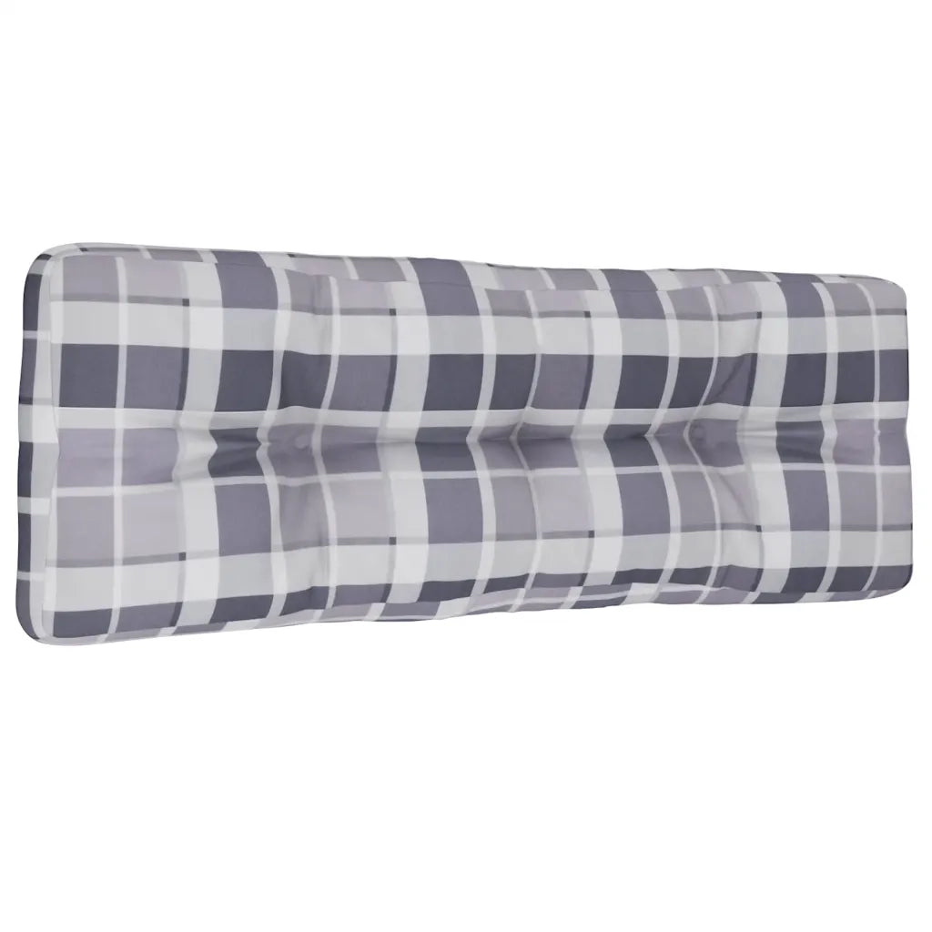 Cuscino per Pallet a Quadri Grigi 120x40x12 cm in Tessuto