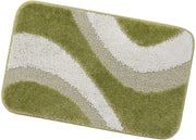 Tappeto Bagno 50x80 cm Scendiletto Antiscivolo Shaggy 3D Moderno Assorbente Verde