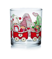 Set 3 Bicchieri da Tavola Natalizi in Vetro Christmas Train 220 cc