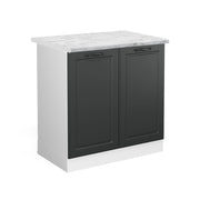 Vicco Mobile lavello cucina Antracite casa di campagna 80 cm , PL Marmo