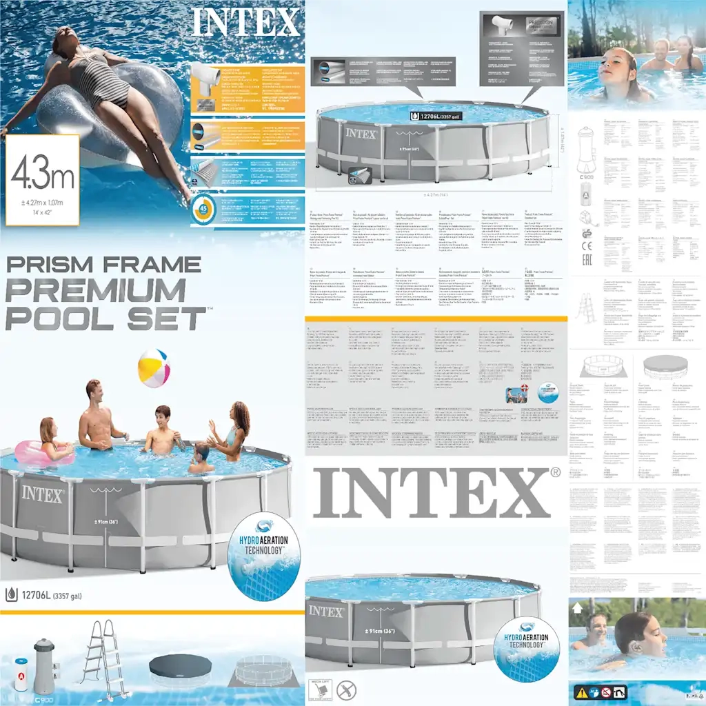 INTEX Set Piscina Prism Frame Premium 427x107 cm 3202887