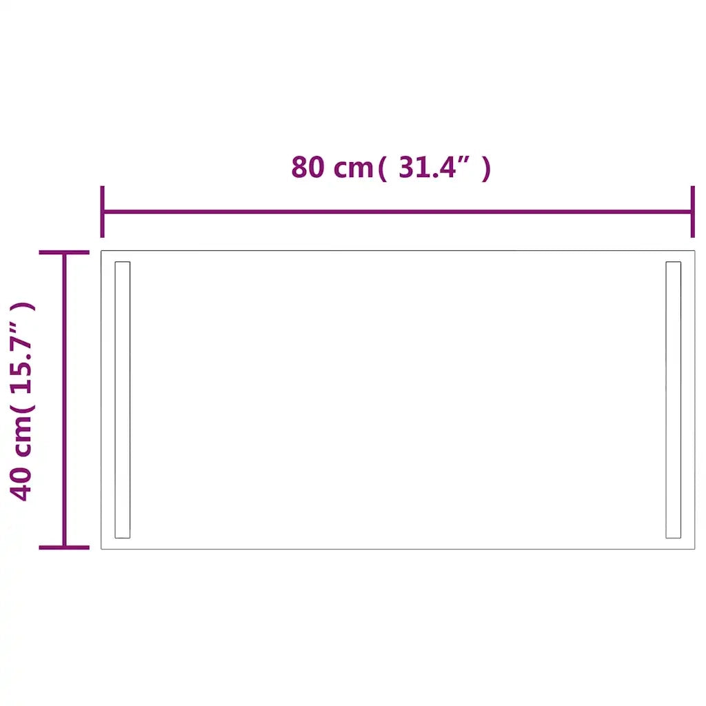 Specchio da Bagno con Luci LED 80x40 cm 151747