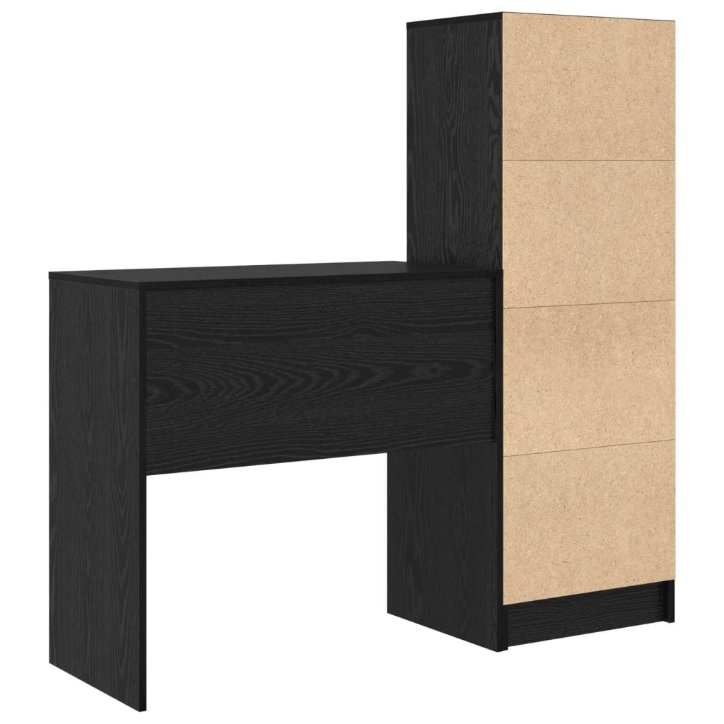 Scrivania con cassetto con lo scaffale 2 pcs Rovere Nero 3337314