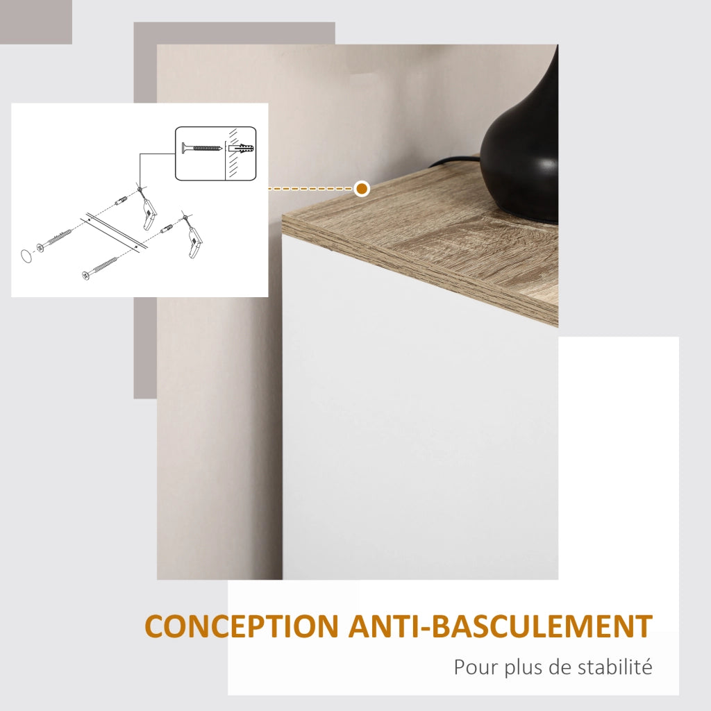Armadio bianco con ante e ripiani regolabili ¨C Minimal ¨C 60x30x90 cm