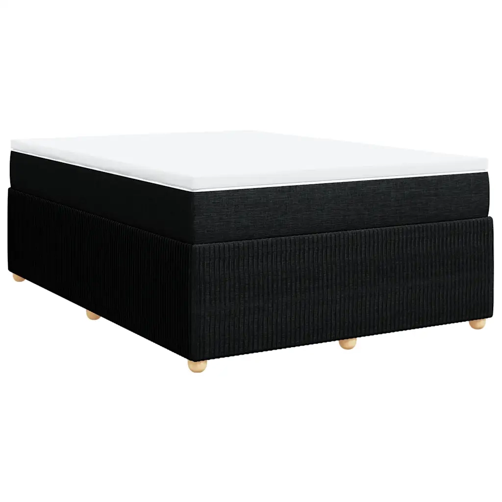 Giroletto a Molle con Materasso Nero 140x190 cm in Tessuto