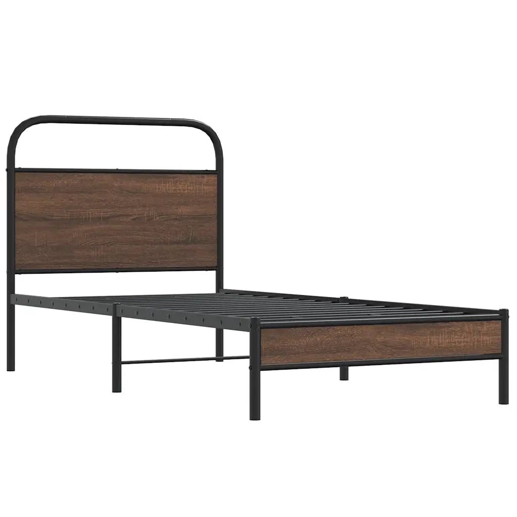 Giroletto senza Materasso Rovere Marrone 90x190cm in Truciolato 4100456