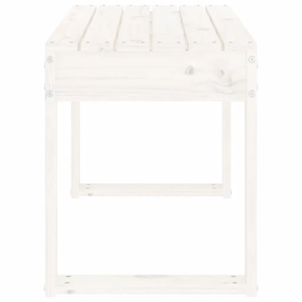 Panca da Giardino Bianca 80x38x45 cm Legno Massello di Pino 825087