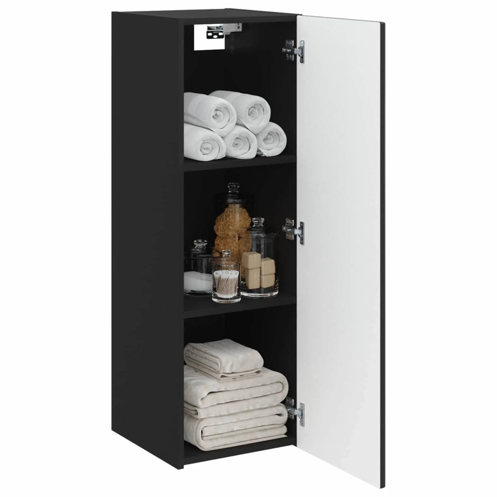Mobiletto da Bagno a Muro Nero 33 x 34,5 x 60 cm 890663