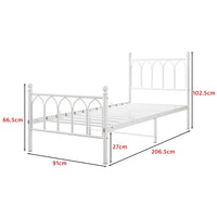 Letto vintage 90x200cm - Xylo - testiera metallo spazio ripiano