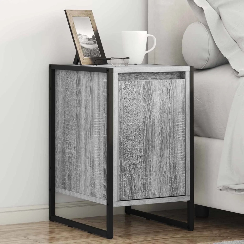 Comodino 2 pz-Set di 2 Tavolino da notte Grigio Sonoma 39,5 x 30 x 50 cm