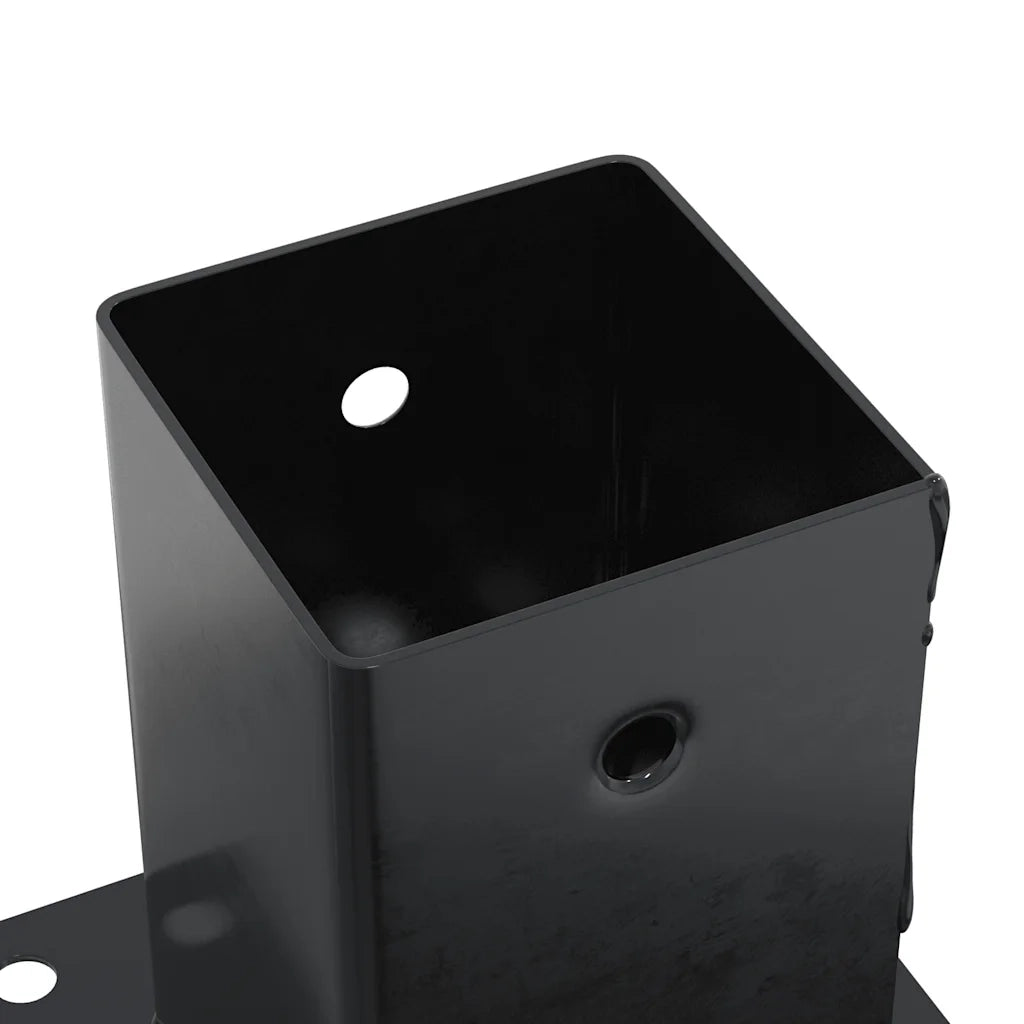 Basi per Pali Quadrati 4 pz 91x91 mm Acciaio Verniciato Polvere