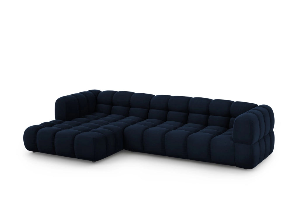 Cosmopolitan Design - Divano angolare modulare sinistro "Sky" 4 posti in velluto blu reale 