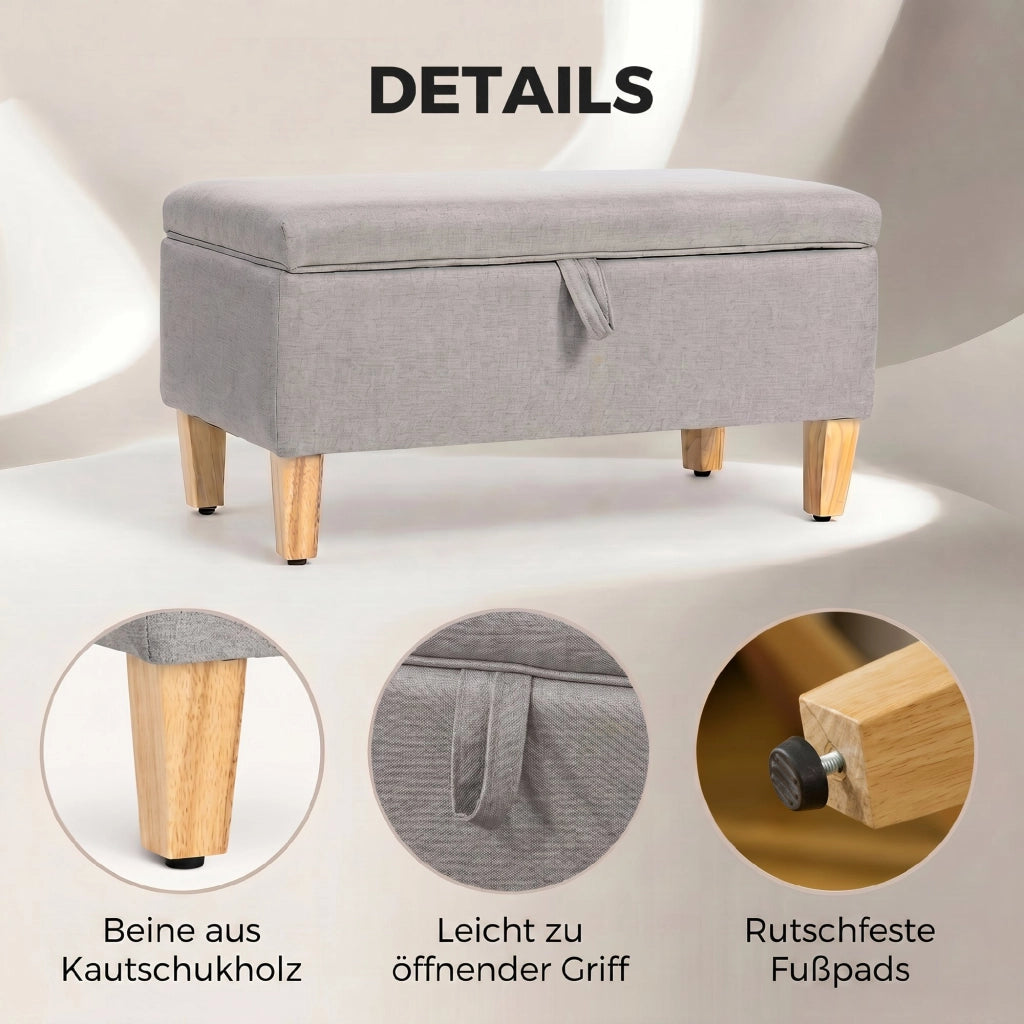 Poltrona con pouf e contenitore ¨C Minimal ¨C Grigio chiaro