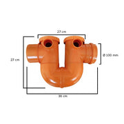 Sifone ad "U" con sfiato fognatura in pvc : Diametro - 100
