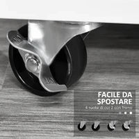 Mobile Porta Stampante con Cassetti, Mobiletto Multiuso per Ufficio e Casa, Bianco, 100x35x65cm