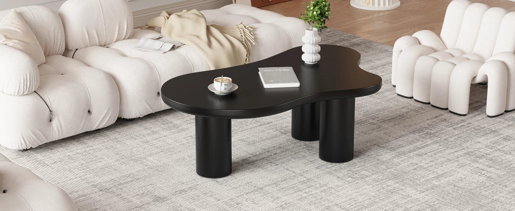 TAVOLINO da caffè a forma di nuvola 107x66 cm MDF nero