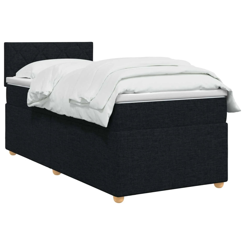 Letto box spring con materasso Nero 80 x 200 cm Tessuto 3450834