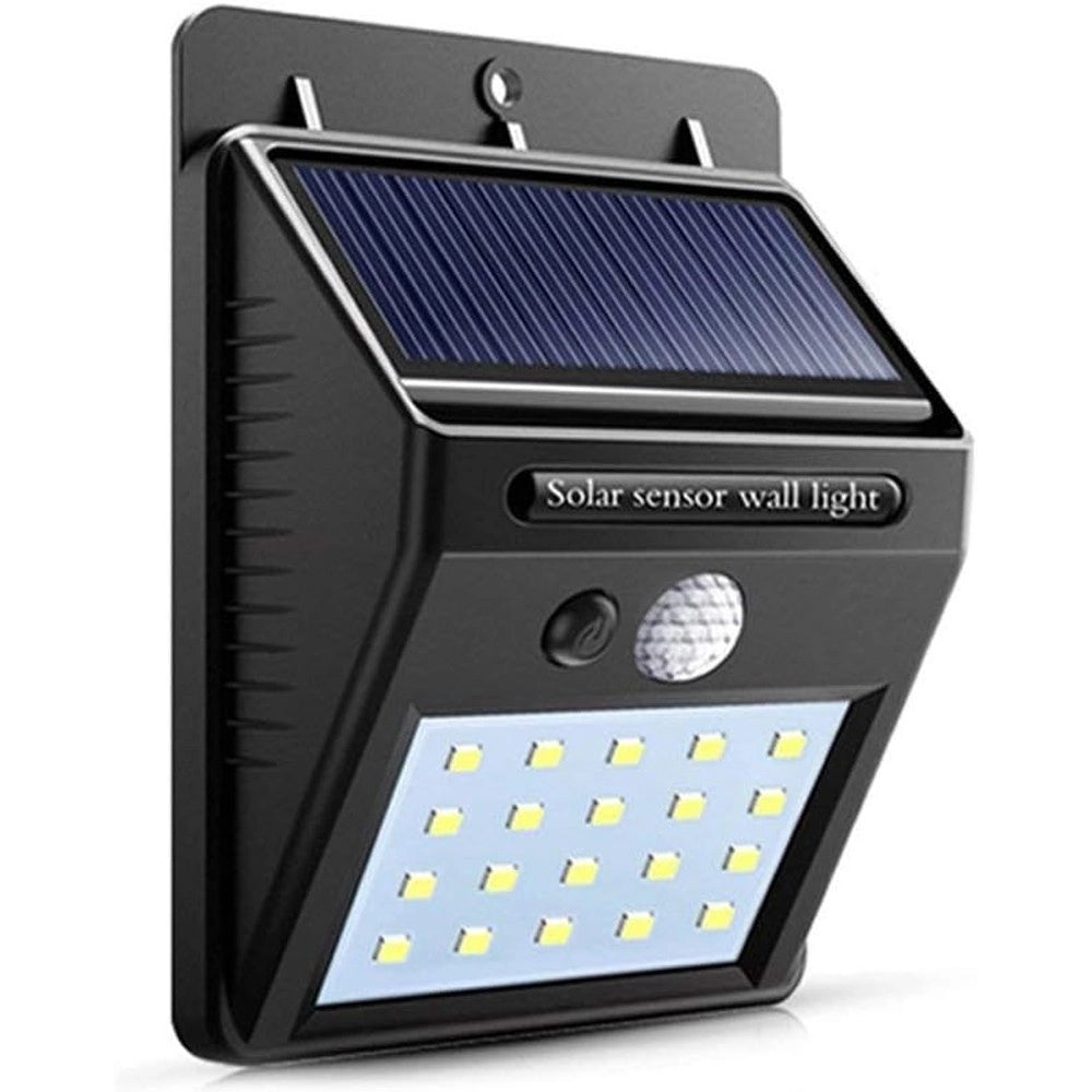 Trade Shop - 2 X Faro Solare Da Esterno Faretto Fotovoltaico + Sensore Lampada Led -