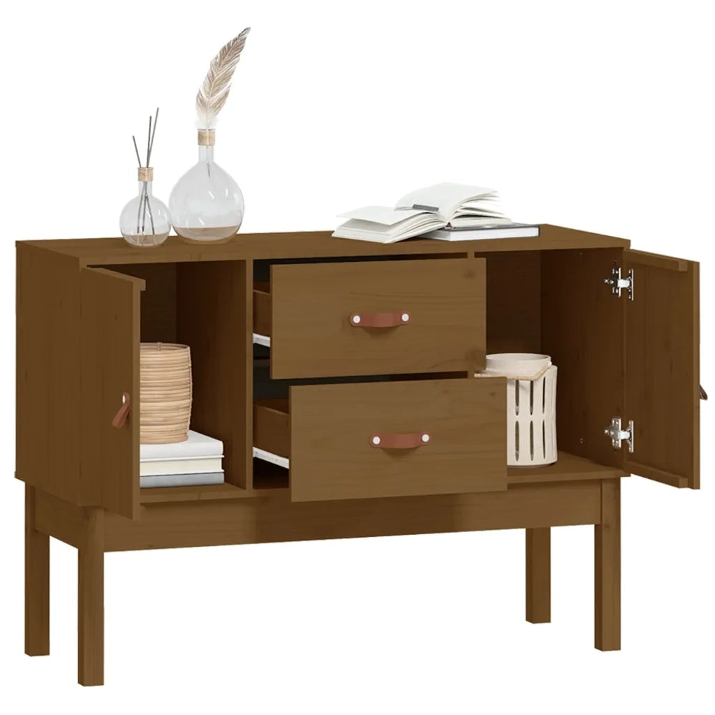 Credenza Marrone Ambra 110x40x78 cm in Legno Massello di Pino 823527