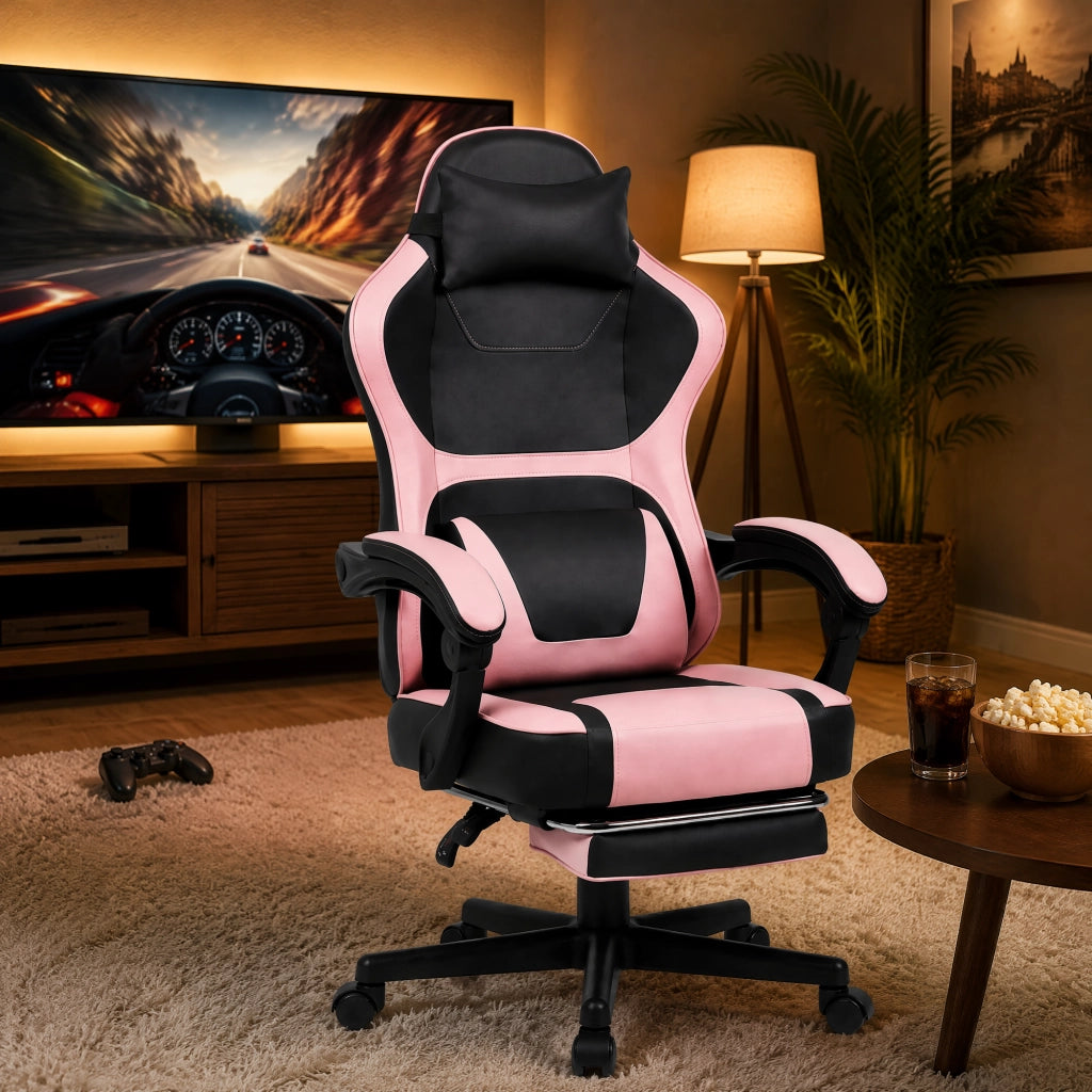 SEDIA GAMING Ergonomica, 77.0×25.5×59.0 cm, PVC Rosa Baby