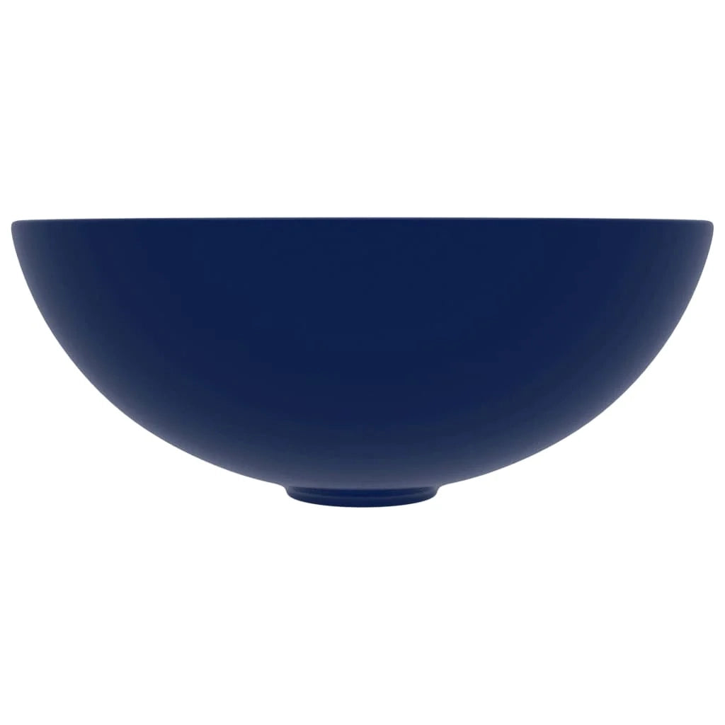 Lavandino rotondo per bagno lavabo da appoggio lavabo per WC lavello da cucina lavabo per sala trucco arredamento per la casa 28 cm ceramica blu scuro 02_0002721