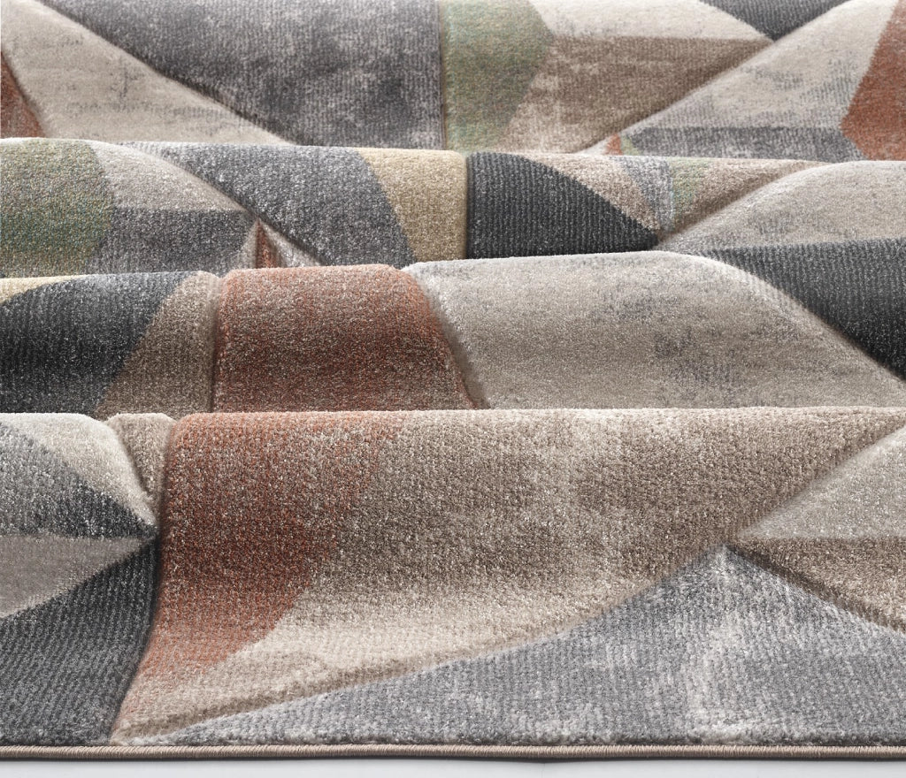 Tappeto FUNNY F8381 grigio beige cm.140x200 design contemporaneo optical effetto 3D