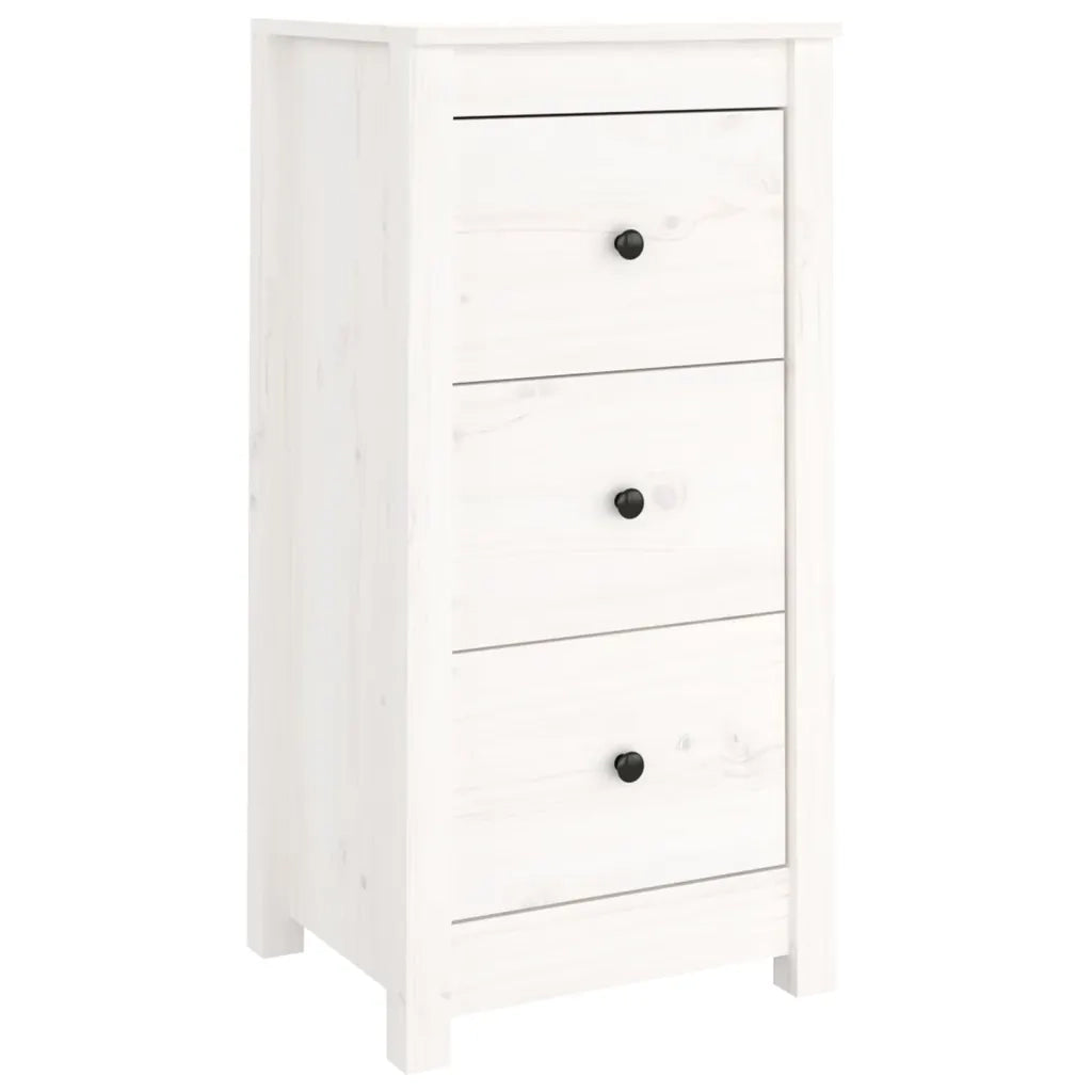 Credenza Bianca 40x35x80 cm in Legno Massello di Pino 813741