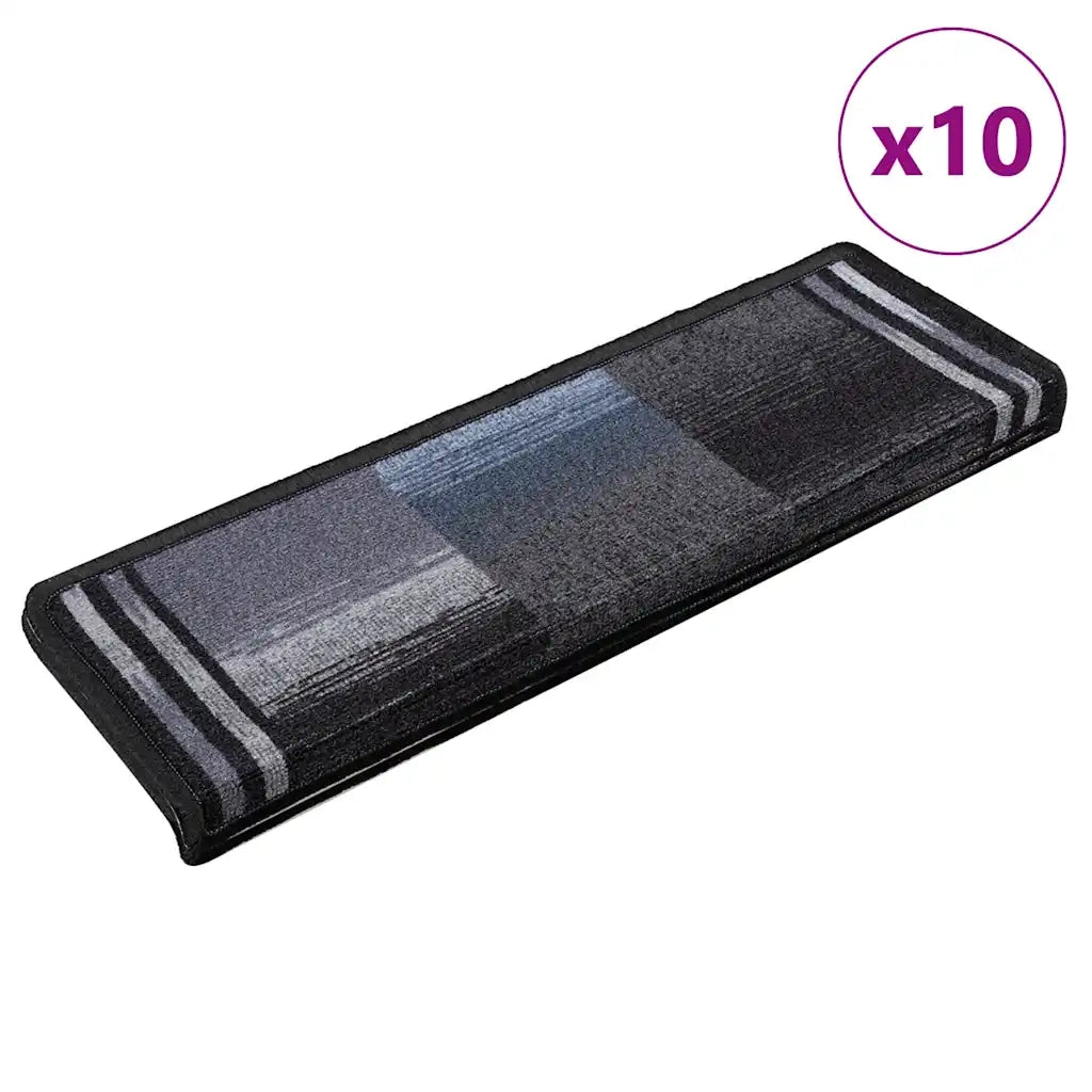 Tappetini per Scale Autoadesivi 10 pz 65x25 cm Nero e Grigio cod mxl 75104