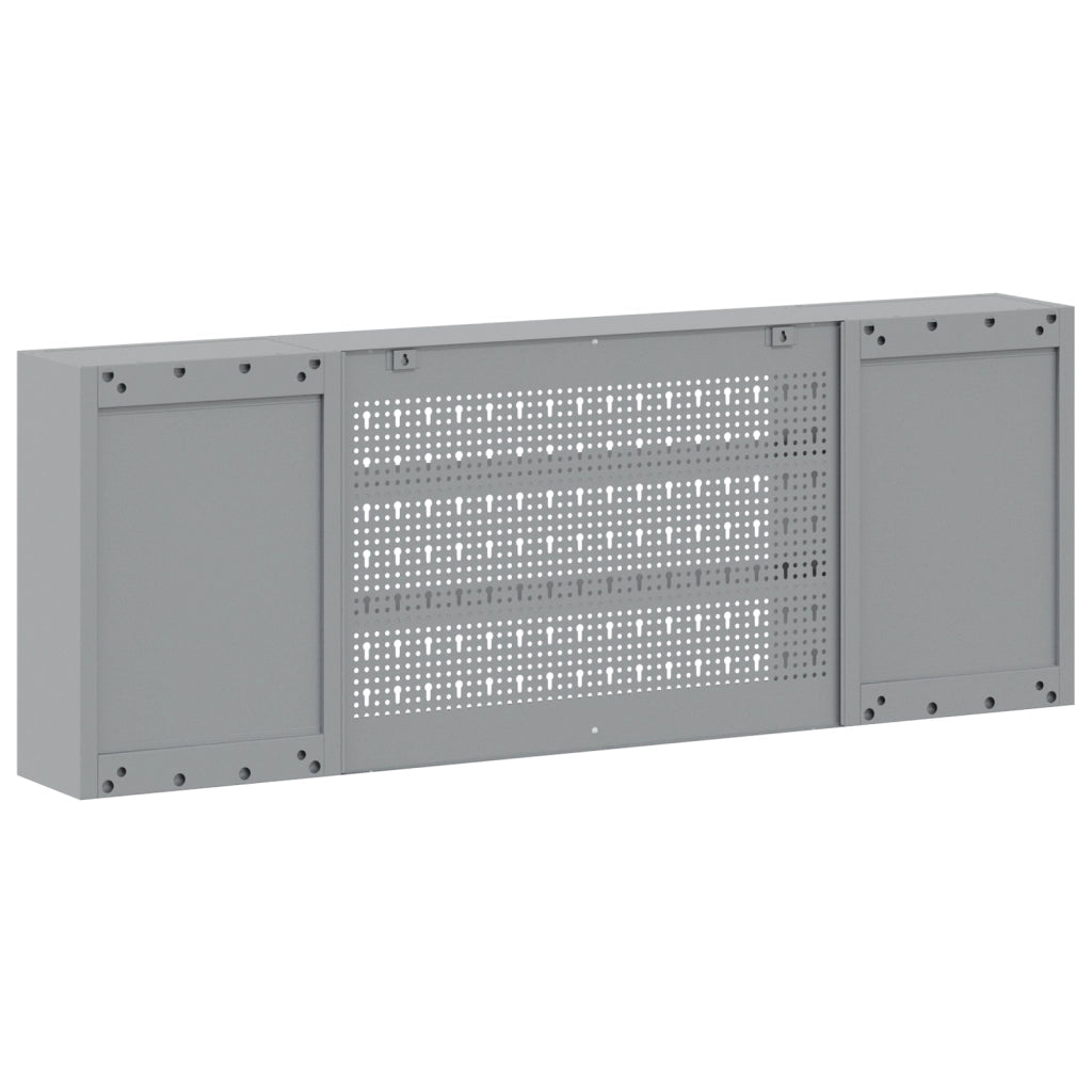 Armadio per attrezzi  da muro con pannello perforato Nero 150x20x55 cm Acciaio