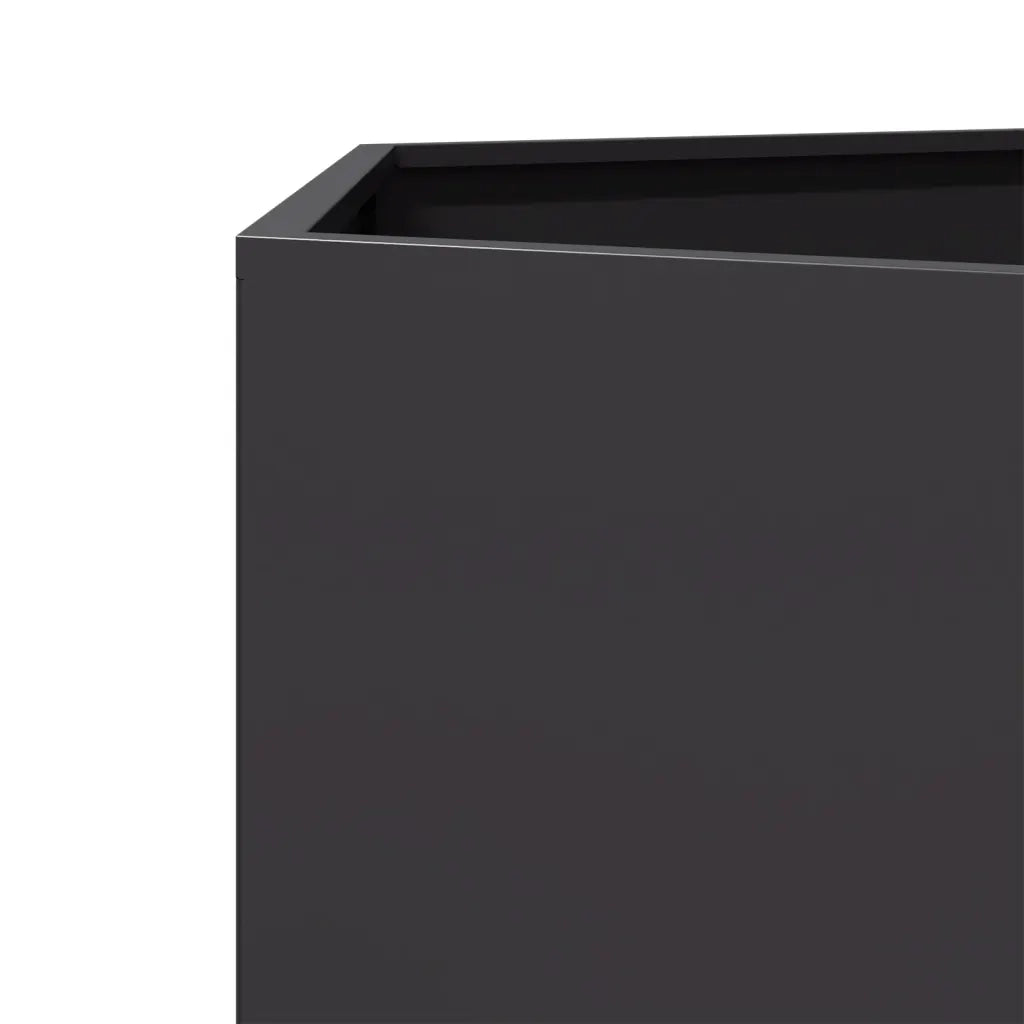 Fioriera da Giardino-Vaso da Esterno-Contenitore per Piante Nera Esagono 138x120x45 cm in Acciaio