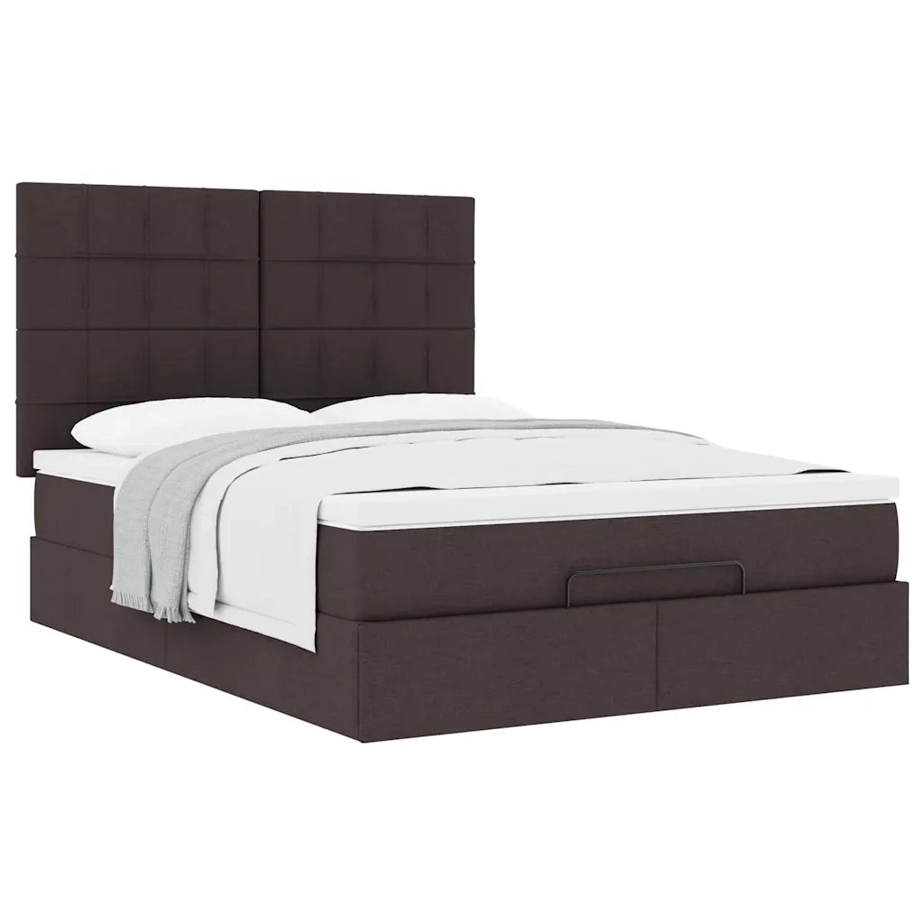 vidaXL Struttura Letto Pouf con Materasso 140x190 cm in Tessuto
