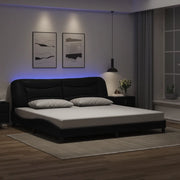 Giroletto con LED senza Materasso-Struttura Letto con LED Hvar Nero 200x200 cm