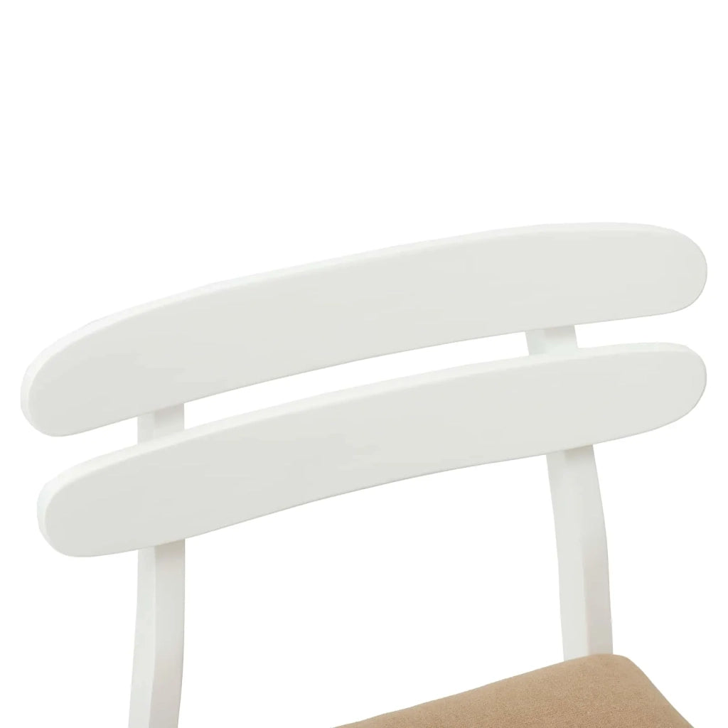 Sedia da pranzo 2 pcs Bianco e marrone Legno di gomma solido 42020517