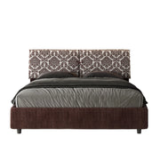 Letto imbottito Matrimoniale 160x190 cm tessuto Agata Mados - Contenitore,Bordeaux/Bordeaux