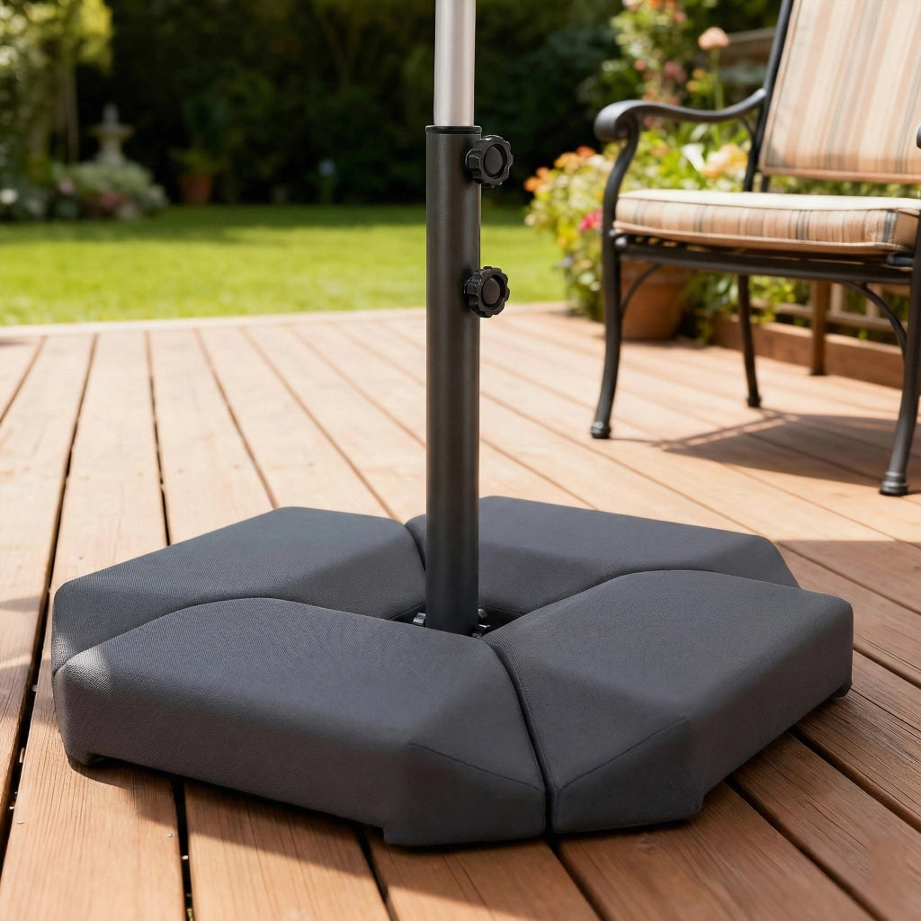 Base per Ombrellone 4 Pezzi per Parasole Cantilever ¨C Zephmum ¨C HDPE Riempibile con Acqua o Sabbia 77kg