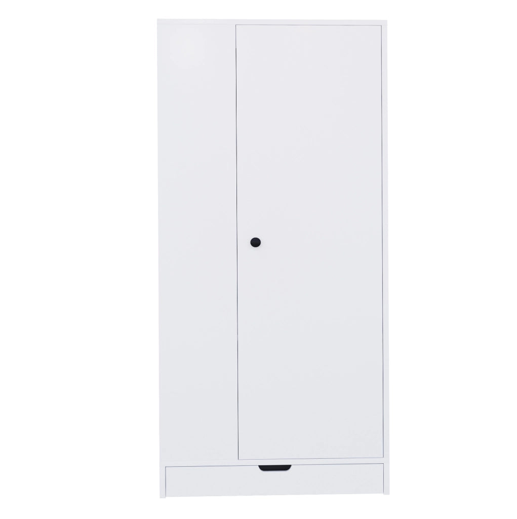 Armadio ULEVR 70x40x170 cm a un'anta con ripiani regolabili e cassetti, bianco