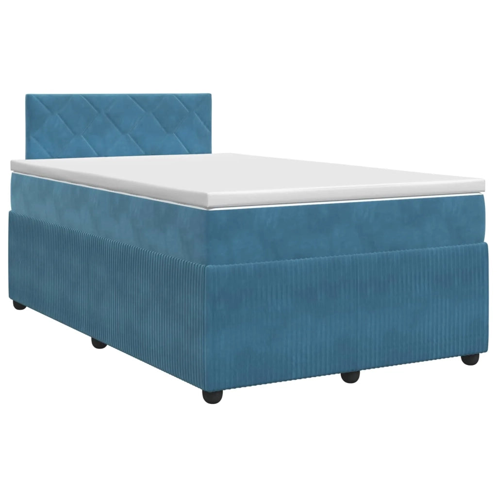 Letto box spring con materasso Blu Scuro 120 x 200 cm Velluto 3451665