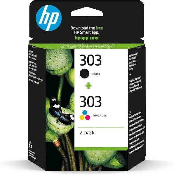 HP Confezione da 2 cartucce di inchiostro nero/in tricromia originali 303