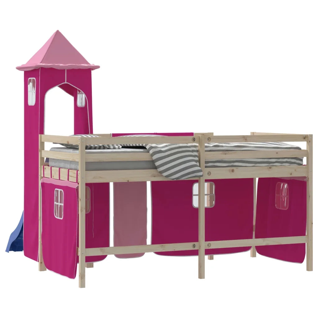 Tende per Letto a Soppalco con Torre Rosa in Poliestere CFW5657033