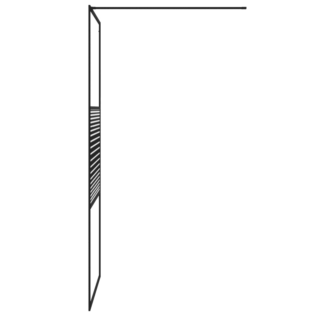 Parete Doccia Walk in Nero 90x195 cm Vetro Trasparente ESG 152146
