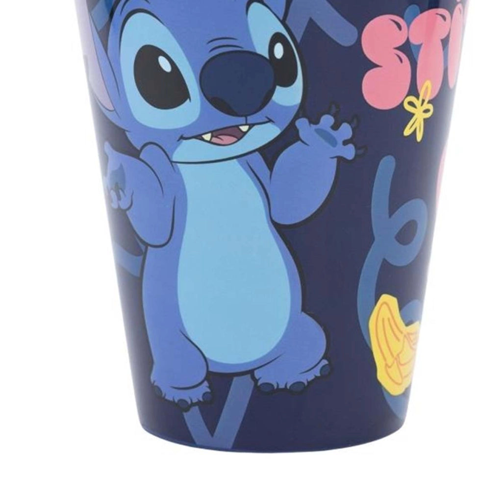 Bicchiere 430 ml per Bambini Stitch Collezione Palms Blu Disney