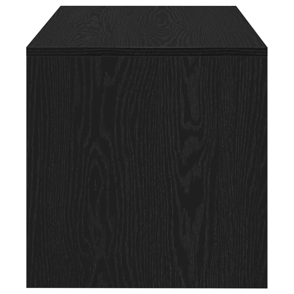 Mobile porta TV in rovere nero 60 x 40 x 40 cm doppia funzione: contenitore e tavolino da caffè in legno composito nero 02_0051220