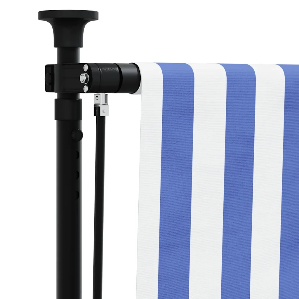 Tenda a Rullo Esterno-Tenda avvolgibile Blu e Bianca 150x270cm Tessuto e Acciaio