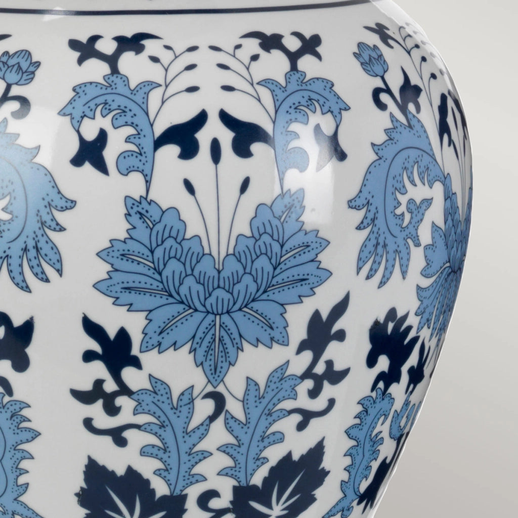 Lampada da tavolo ceramica blu/bianca Linyi E27 60W